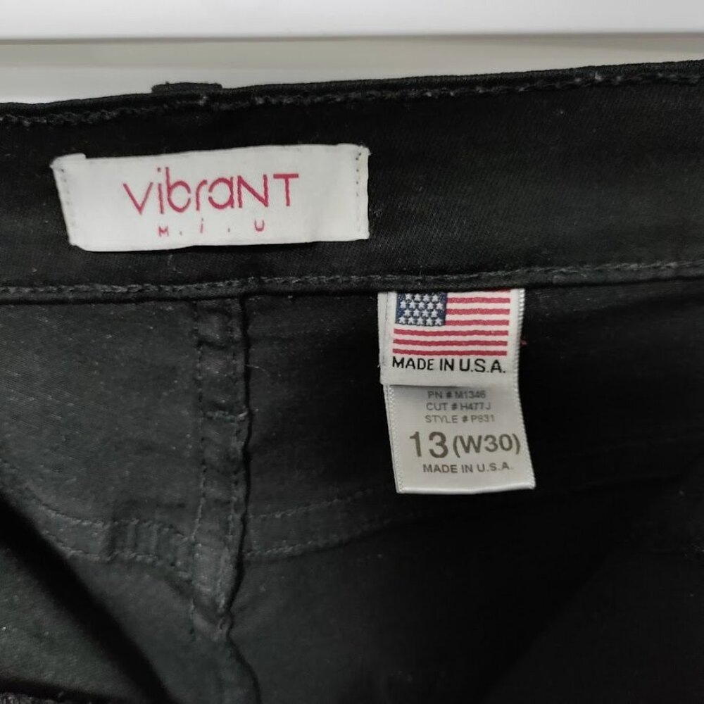 Vibrant M.I.U Women's Black Distressed Knee Skinny Jeans Size 13 (W30) - Picture 7 of 11